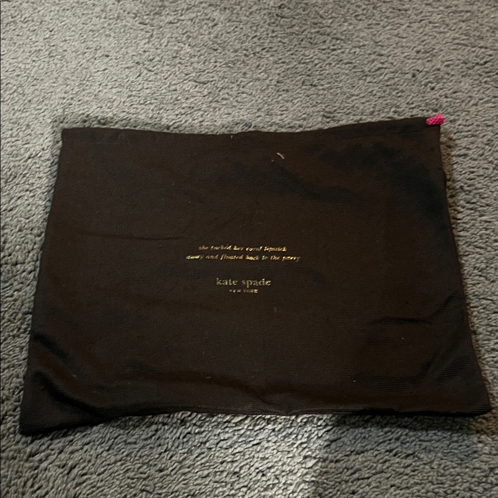 Kate Spade Black Pouch with Gold Text